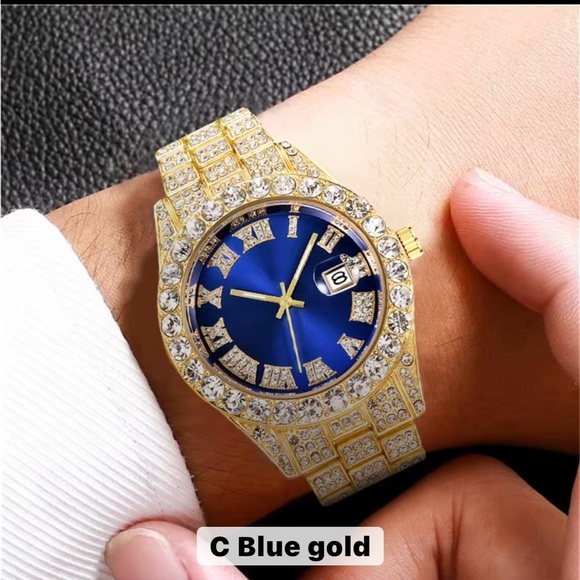 Hip Hop alloy and rhinestones iced out wrist quartz watch - Picture 3 of 3